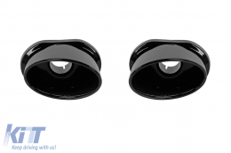 RS-Stil Diffusor mit schwarzen Auspuffendrohren geeignet für Audi Q5 2018-2020 S-Line Heckstoßstange-image-6139264