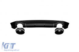 RS Style Diffuser with black exhaust tips suitable for Audi Q5 2018-2020 S-line rear bumper - ABAURA6007848