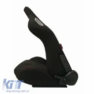RS Style kagylóülés szövet fekete piros varrással pár 2 db-image-6293571