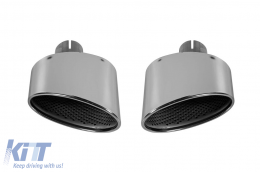 RS type chrome tip set suitable for Audi A3 Sportback 2017-2020, A4 after 2015, A5 Sportback, Coupe, Cabrio after 2016 - ABAUEA6011426