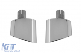 RS type chrome tip set suitable for Audi A3 Sportback 2017-2020, A4 after 2015, A5 Sportback, Coupe, Cabrio after 2016-image-6156075