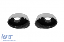 RS type chrome tip set suitable for Audi A3 Sportback 2017-2020, A4 after 2015, A5 Sportback, Coupe, Cabrio after 2016-image-6156076