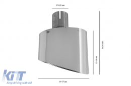 RS type chrome tip set suitable for Audi A3 Sportback 2017-2020, A4 after 2015, A5 Sportback, Coupe, Cabrio after 2016-image-6156077