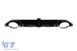 RS3-Typ Diffusor mit schwarzen Endrohren geeignet für S-line Heckstoßstange an Audi A3 Hatchback 2020-2024 -oo--oo--image-6231615