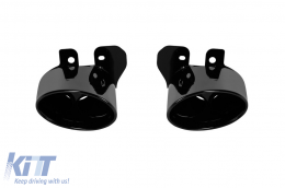 RS3 type diffuser with black tips suitable for S-line rear bumper on Audi A3 hatchback 2020-2024 -oo--oo--image-6231619