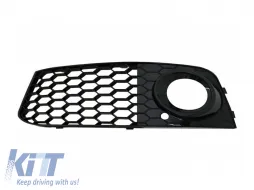 RS4 típusú kdlámpa körüli rács szett Audi A4 B8 sedan, kombi 2007-2011, fekete lakk-image-6145463