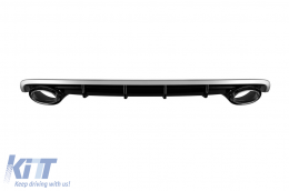 image-68-RS6-Typ Diffusor mit verchromten Endrohren geeignet für die Standard-Heckstoßstange des Audi A6 2015-2018 -O---O-