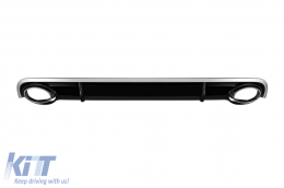 RS7 type diffuser with chrome tips suitable for standard rear bumper of Audi A7 Sportback 2010-2014 -O--O- - ABAURA6007324