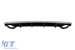 RS7 type diffuser with chrome tips suitable for S-line rear bumper on Audi A7 Sportback 2015-2017 -O--O- - ABAURA6007327