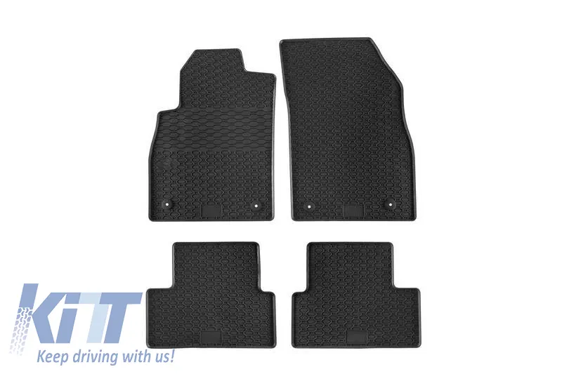 Rubber Car Mats Geyer & Hosaja suitable for Opel Astra J 2009-2015, Opel Cascada 2013-2019, Chevrolet Cruze 2008-2016, 4 Pieces, Black 801/4C