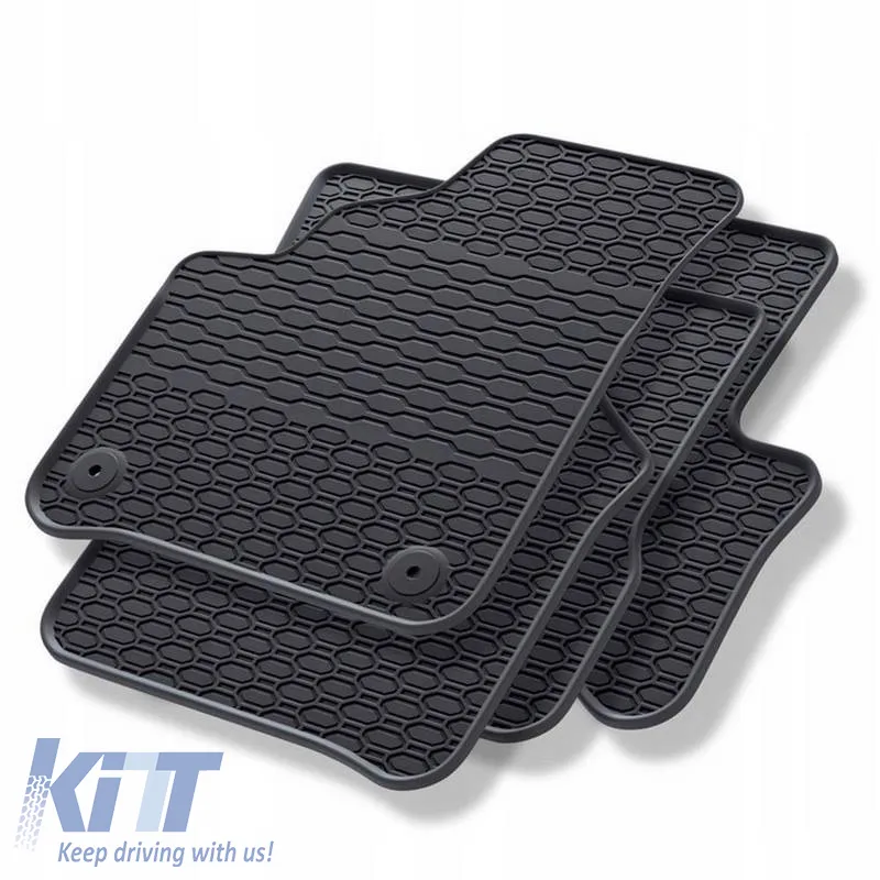 Rubber Car Mats Geyer & Hosaja suitable for Seat MII Electric, Citigo-E 2019-2020, Volkswagen E-Up 2019-2023, 4 Pieces, Black 909/4C