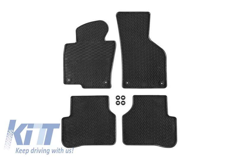 Rubber Car Mats Geyer & Hosaja suitable for VW Passat B6 2005-2010, Passat B7 2010-2014, Passat CC 2008-2011, 4 Pieces, Black 807/4C