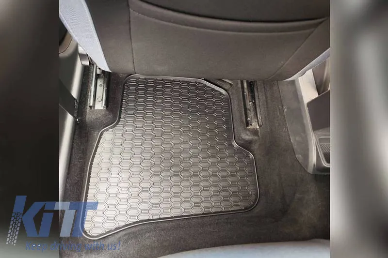 Rubber Car Mats Geyer & Hosaja suitable for VW Polo 2009-2017 / Skoda Fabia 2014+ / Seat Ibiza 2008-2017 4 Pieces, Black 842/4C