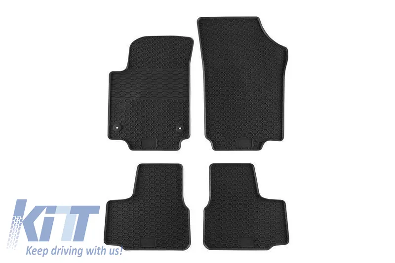 Rubber Car Mats Geyer & Hosaja suitable for VW Up, Skoda Citigo, Seat MII after 2011, 4 pieces, black 814/4C