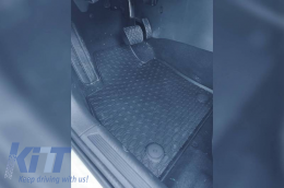 Rubber Car Mats Geyer & Hosaja suitable for Volkswagen Polo, Seat Ibiza, Seat Arona Crossover after 2017, Audi A1, Skoda Fabia, Volkswagen T-Cross after 2018, Taigo after 2020, 4 Pieces, Black 889/4C