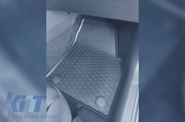 Rubber Car Mats Geyer & Hosaja suitable for Volkswagen Polo, Seat Ibiza, Seat Arona Crossover after 2017, Audi A1, Skoda Fabia, Volkswagen T-Cross after 2018, Taigo after 2020, 4 Pieces, Black 889/4C