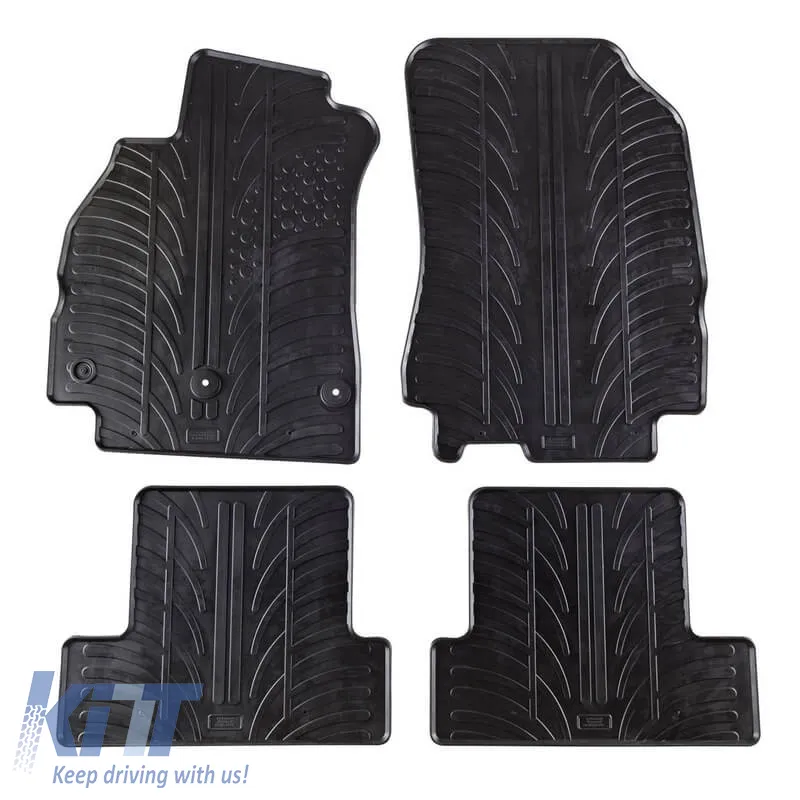 Rubber Car Mats Gledring 0047 suitable for Renault Megane III 2008-2016 / Megane III Coupe 2008-2015 / Modif 2015 - Black 4 Pieces