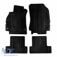 Rubber Car Mats Gledring 0050 suitable for Renault Fluence 2009-2010 / Renault Megane III Grand Tour 2009-2015 - Black 4 Pieces