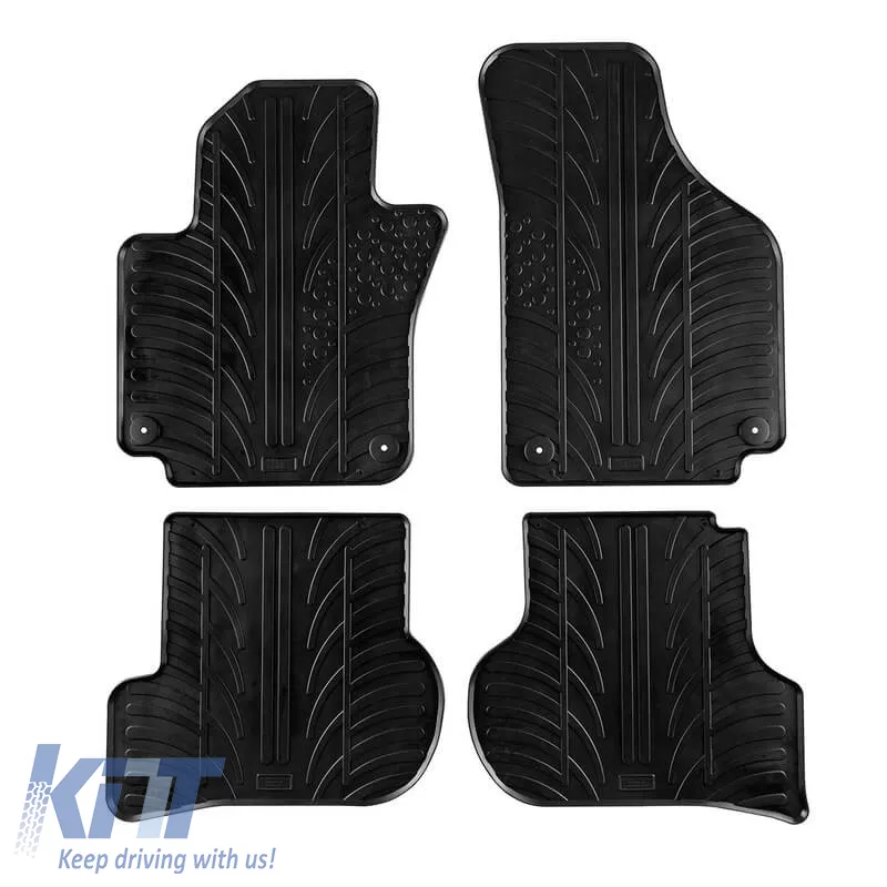 Rubber Car Mats Gledring 0066 suitable for VW Golf V Plus after 2004-2013 / Seat Altea 2004-2006 / Seat Toledo 2005-2009 Black 4 Pieces