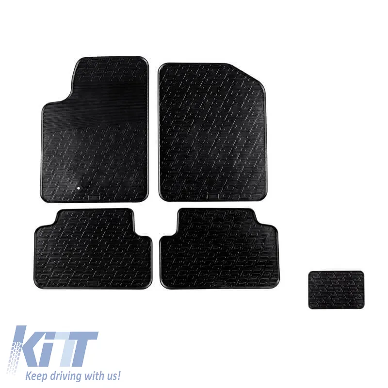 Rubber Car Mats Gledring 0117 suitable for Citroen Berlingo 2002-2007 / Peugeot Partner 2002-2007 Black 5 Pieces