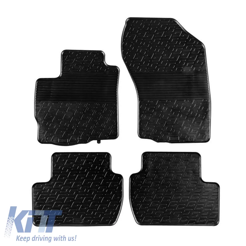Rubber Car Mats Gledring 0155 suitable for Peugeot 4007 2008-2012 / Citroen Crosser 2008-2013 / Mitsubishi Outlander 2007-2012 Black 4 Pieces