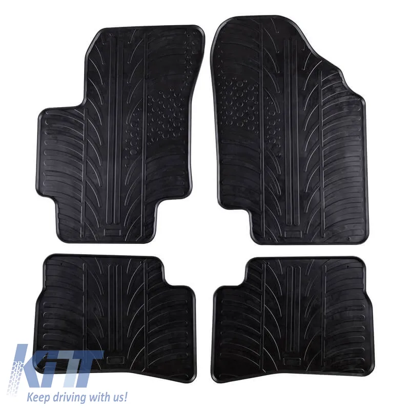 Rubber Car Mats Gledring 0191 suitable for Hyundai Accent 2005-2010 / Kia Rio 2005-2010 Black 4 Pieces