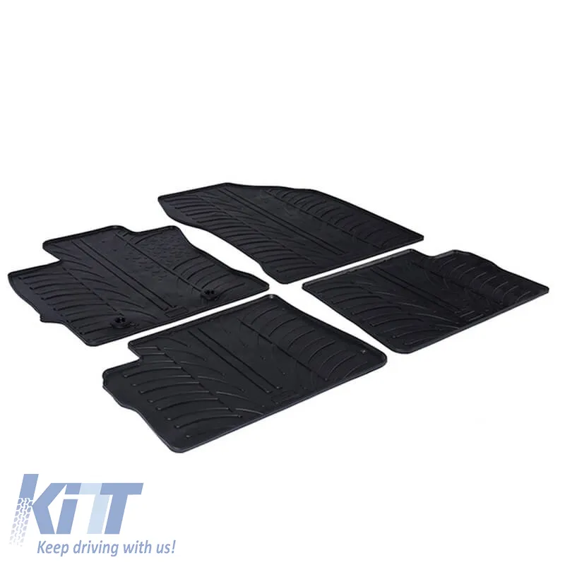 Rubber Car Mats Gledring 0266 suitable for Toyota Auris E180 2012-2018 / Auris Touring Sport 2013-2018 / Auris Hybrid 2013-2018 Black 4 Pieces