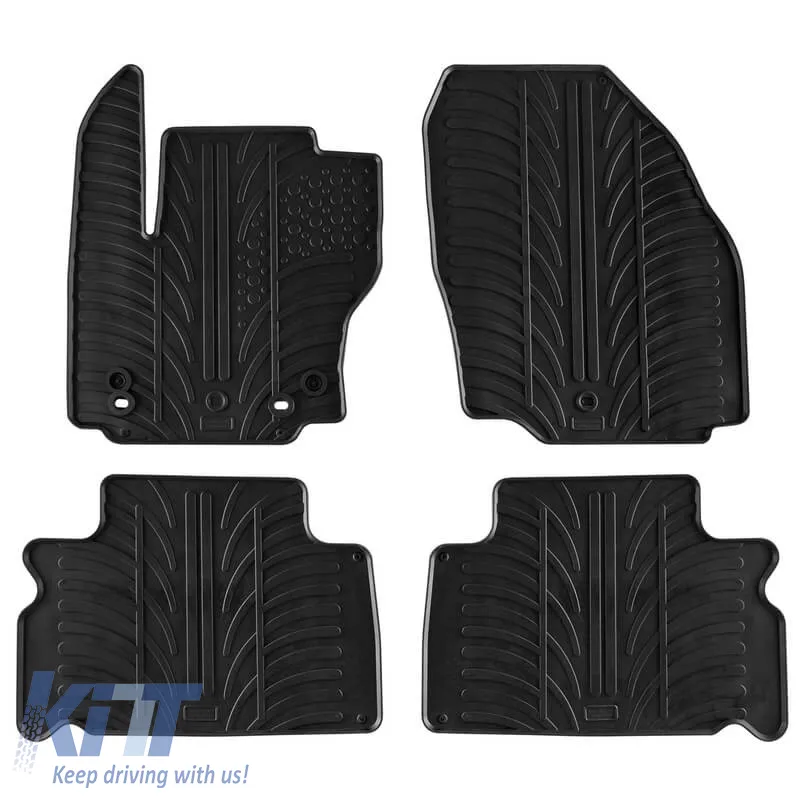 Rubber Car Mats Gledring 0284 suitable for Ford S-Max 2006-2010/ Ford Galaxy 2006-2011 5 Doors Black 4 Pieces