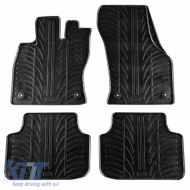 Rubber Car Mats Gledring 0338 suitable for Skoda Octavia III 2013 Limousine / Estate Manual Black 4 Pieces
