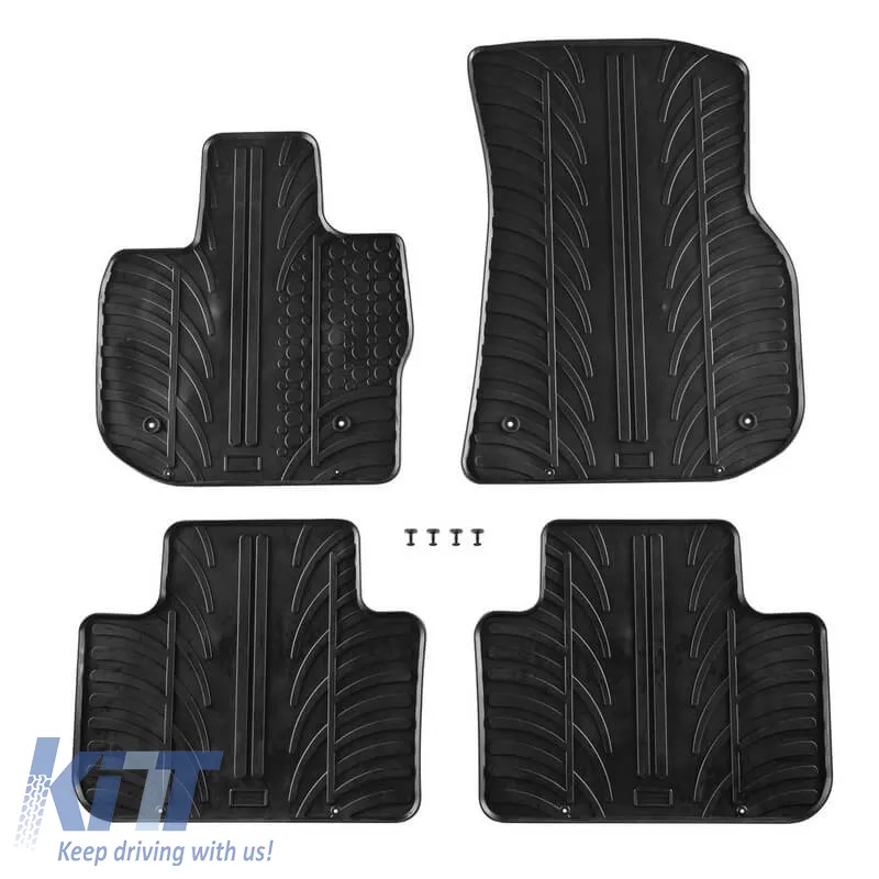 Rubber Car Mats Gledring 0498 suitable for BMW X3 G01 2017-2024 / iX3 (G08) 2021+ Electric Black 4 Pieces