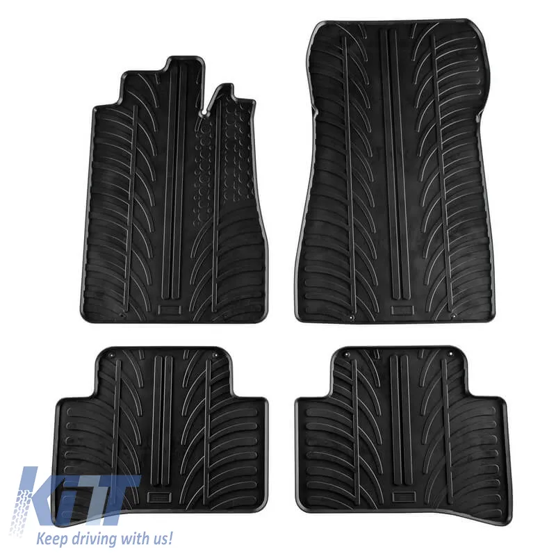 Rubber Car Mats Gledring 0507 suitable for C-Class W202 1993-2000 Limousine / Caravan Manual Black 4 Pieces