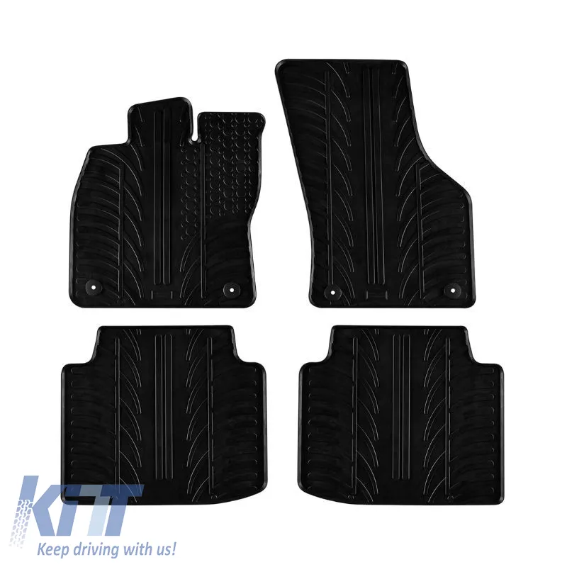 Rubber Car Mats Gledring 0643 suitable for Tesla Model 3 2017-2020 Hatchback Automatic Black 5 Pieces