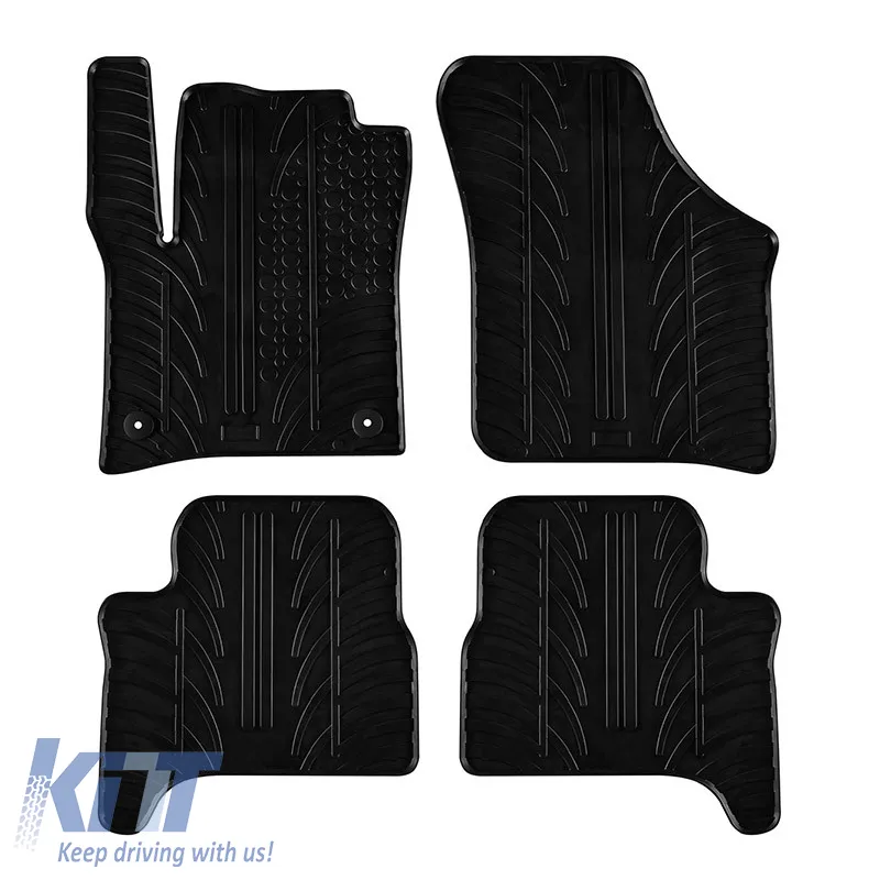 Rubber Car Mats Gledring 0655 suitable for VW E-UP 2019- / Skoda Citigo IV 2019- / Seat MII Electric 2019- Black 4 Pieces