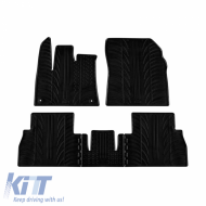 Rubber Car Mats Gledring 0724 suitable for Citroen Berlingo 2018+ / Opel Combo E 2018+ / Peugeot Rifter 2018+ Black 5 Pieces