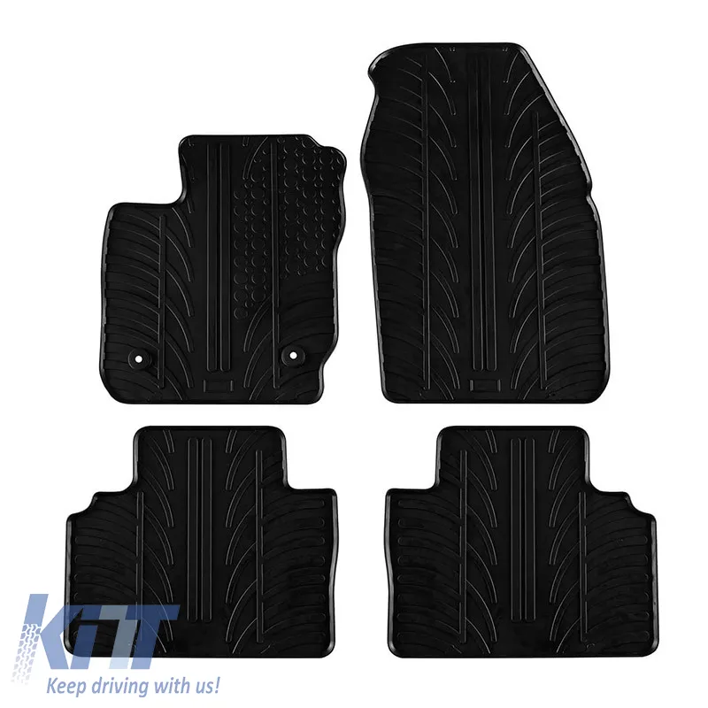 Rubber Car Mats Gledring 0770 suitable for Ford Tourneo Courier Hatchback 2014- / 2018- Facelift Manual Black 4 Pieces