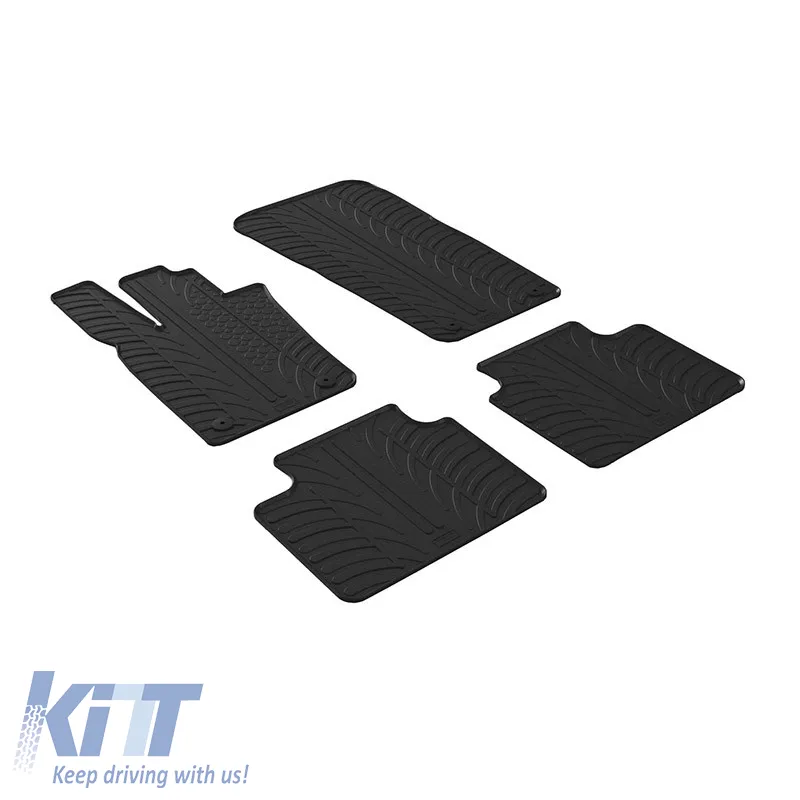 Rubber Car Mats Gledring 0820 suitable for Porsche Panamera GT (971) G2 Liftback Automatic 2016 - Black 4 pieces