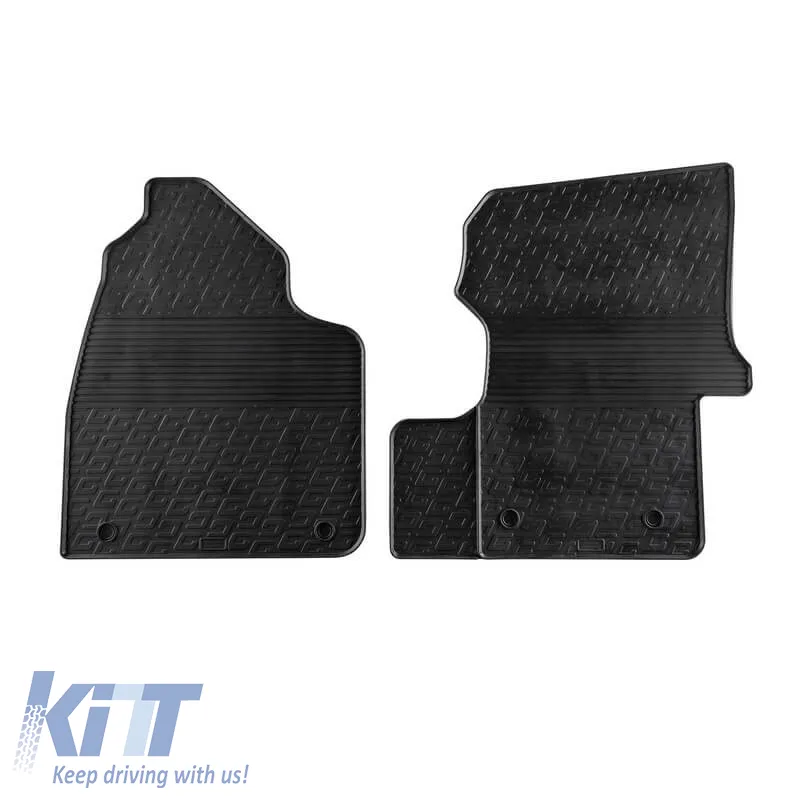 Rubber Car Mats Gledring 0912 suitable for Mercedes Sprinter 2006-2018 / VW Crafter 2006-2017 Black 2 Pieces