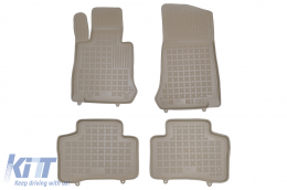 Rubber Floor Mat Beige suitable for Mercedes GLC X253 (2015-2018) X253 Facelift (2020-up) GLC Coupe C253 (2015-2018) C253 Facelift (2020-up) - 201722B