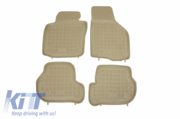 image-10-Rubber Floor Mat Beige suitable for SEAT Leon 1P (2005-2013) SKODA Octavia II (2004-2013) VW Golf 5 Golf 6 (2003-2013) Jetta V (2005-2010) Scirocco III (2008-2017)