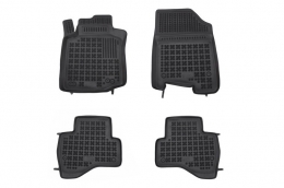 Rubber Floor Mat Black suitable for Citroen C1 I Facelift (2008-2014) Peugeot 107 (2005-2014) Toyota Aygo I (2005-2014) - 201211
