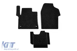 image-0-Rubber mats Gumarny Zubri suitable for Citroen Jumpy, Space Tourer, Peugeot Expert, Traveller, Toyota Proace, Proace Verso after 2016, Opel Vivaro after 2019, with oval clips, 3-piece set, black color