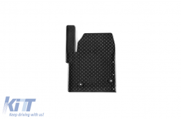 Rubber mats Gumarny Zubri suitable for Ford Transit Custom after 2022, Volkswagen T7 Transporter after 2024, 3-piece set, black color-image-6254804