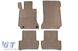 Rubber mats Gumarny Zubri suitable for Mercedes C class W204 2007-2014, GLK X204 2009-2015, 4-piece set, beige color-image-6231820