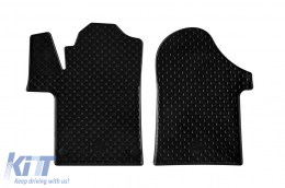 Rubber mats Gumarny Zubri suitable for Mercedes Vito, Viano W447 after 2014, EQV W447 after 2020, 2-piece set, black color - ABFMM6024661