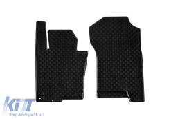Rubber mats Gumarny Zubri suitable for Nissan Navara after 2016, 2-piece set, black color - ABFMN6024352