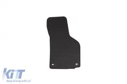 Rubber mats Gumarny Zubri suitable for Skoda Octavia 2004-2013, Volkswagen Golf V 2003-2009, Golf VI 2008-2013, Jetta 2005-2011 with round clips, 4-piece set, black color-image-6232095