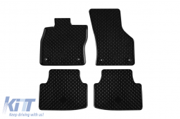Rubber mats Gumarny Zubri suitable for Skoda Octavia 2013-2019, Octavia, Seat Leon, Cupra Formentor after 2020, 4-piece set, black color - ABFMS6024642