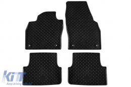 Rubber mats Gumarny Zubri suitable for Skoda Fabia, Seat Arona, Ibiza after 2021, 4-piece set, black color - ABFMS6024719