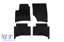 Rubber mats Gumarny Zubri suitable for Volkswagen Touareg, Porsche Cayenne 2003-2009, with round clips, 4-piece set, black color - ABFMP6024130