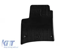 Rubber mats Gumarny Zubri suitable for Volkswagen Touareg, Porsche Cayenne 2003-2009, with round clips, 4-piece set, black color-image-6251262